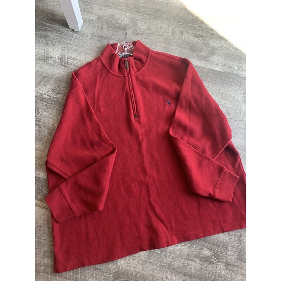 Polo Ralph Lauren 1/4 Zip Sweater Men 2XB Big Tall Red Pullover - Picture 7 of 10